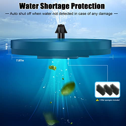 4W Solar Powered Water Fountain Pump with 4000 Battery, 7 Nozzles L7385
