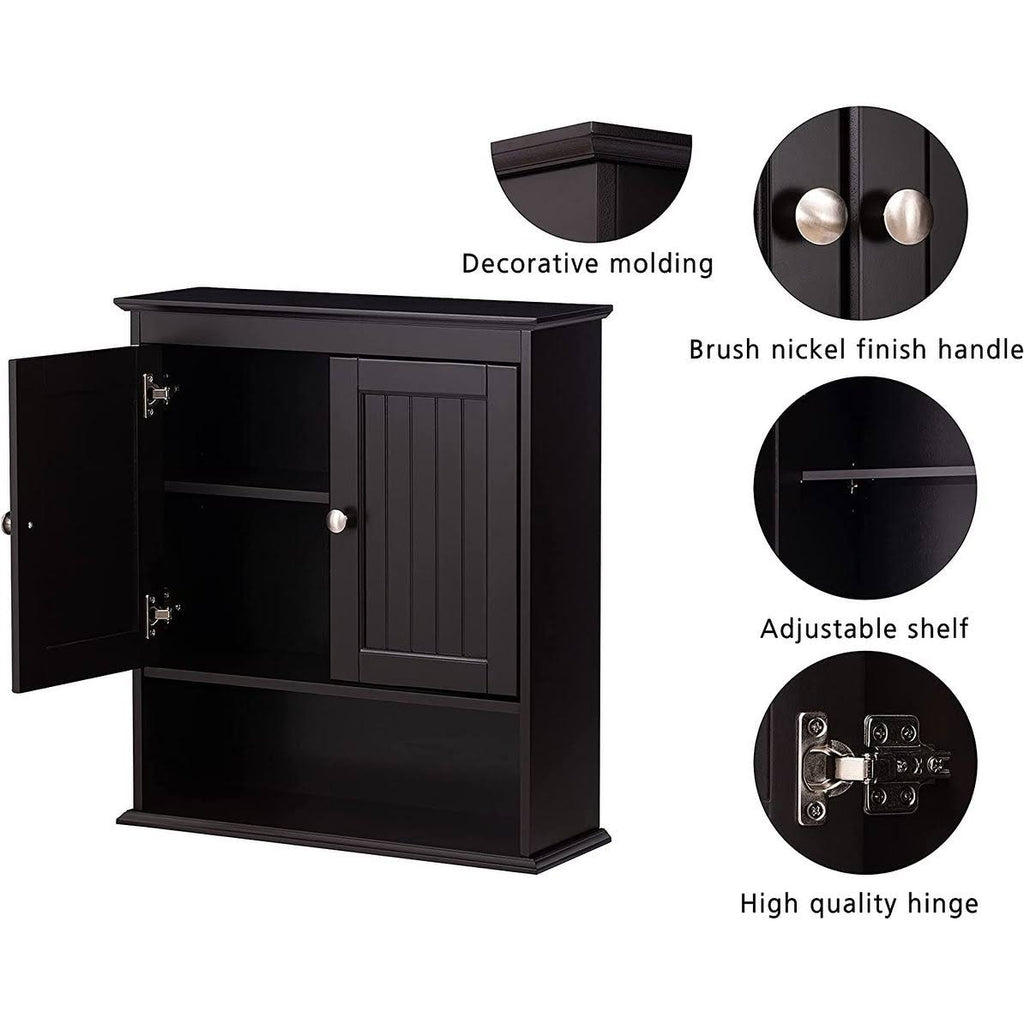 White Wooden Bathroom Wall Storage Cabinet V23470