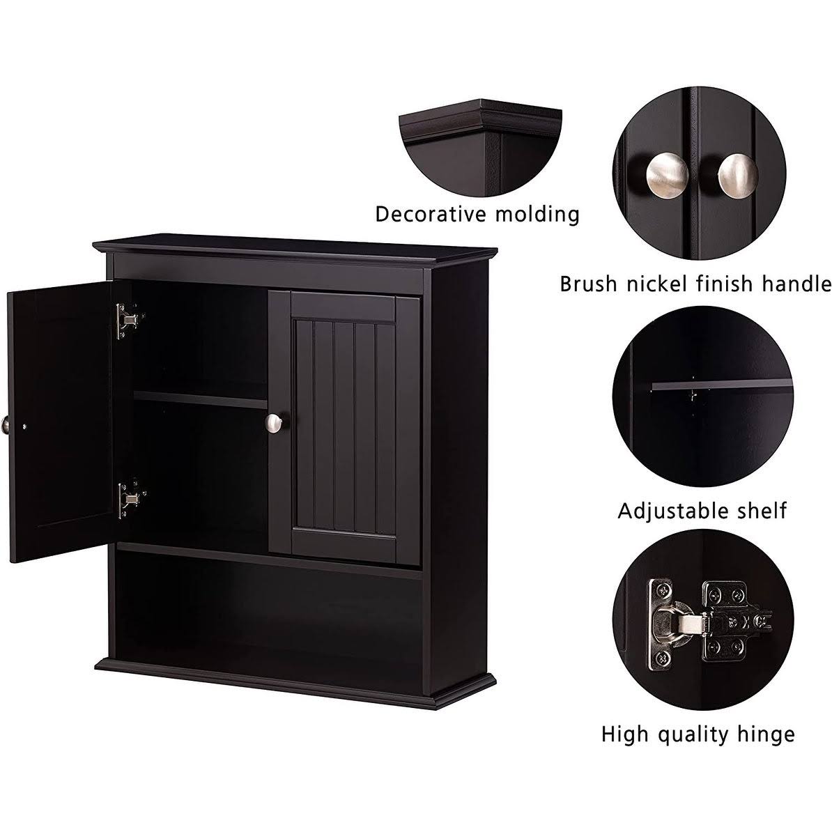 White Wooden Bathroom Wall Storage Cabinet V23470