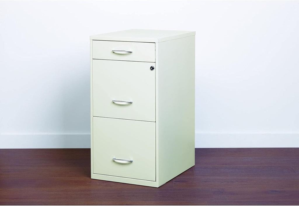 White 3 Drawer Steel File Cabinet W7702