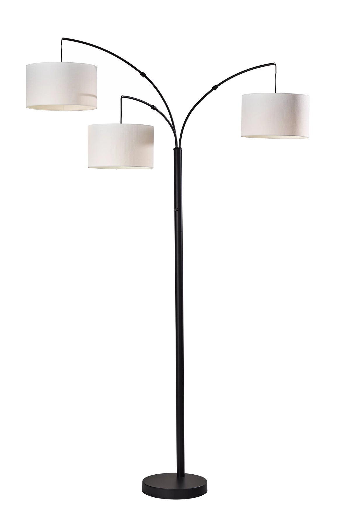 Matte Black 3 Head Arc Floor Lamp Y5596