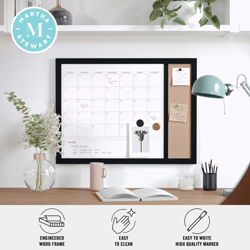 Magnetic Dry Erase Monthly Calendar and Cork Board Combo C916