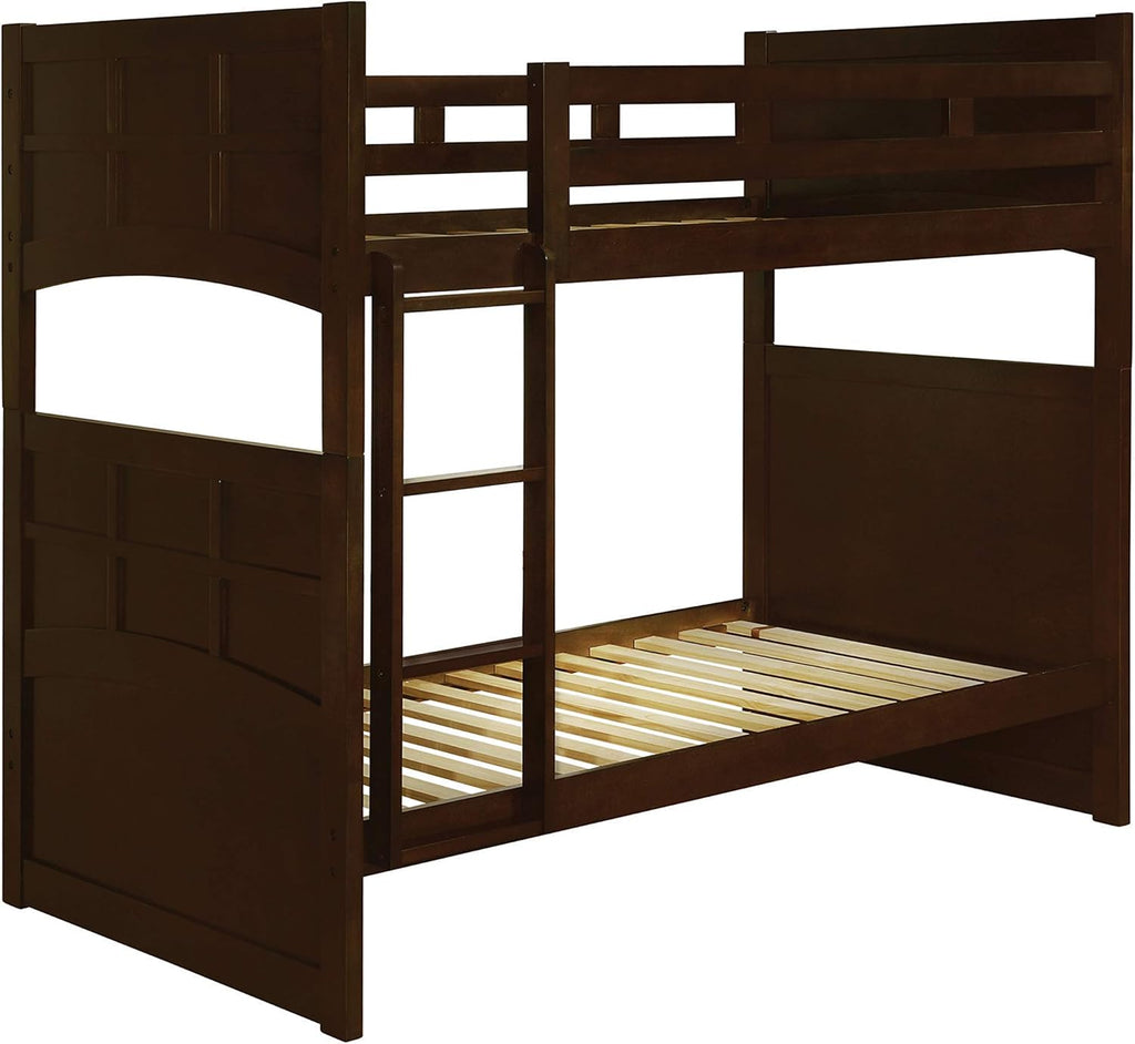 Cappuccino Twin Over Twin Bunk Bed T93389