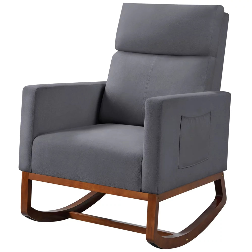 Beige Upholstered Rocking Accent Chair F433