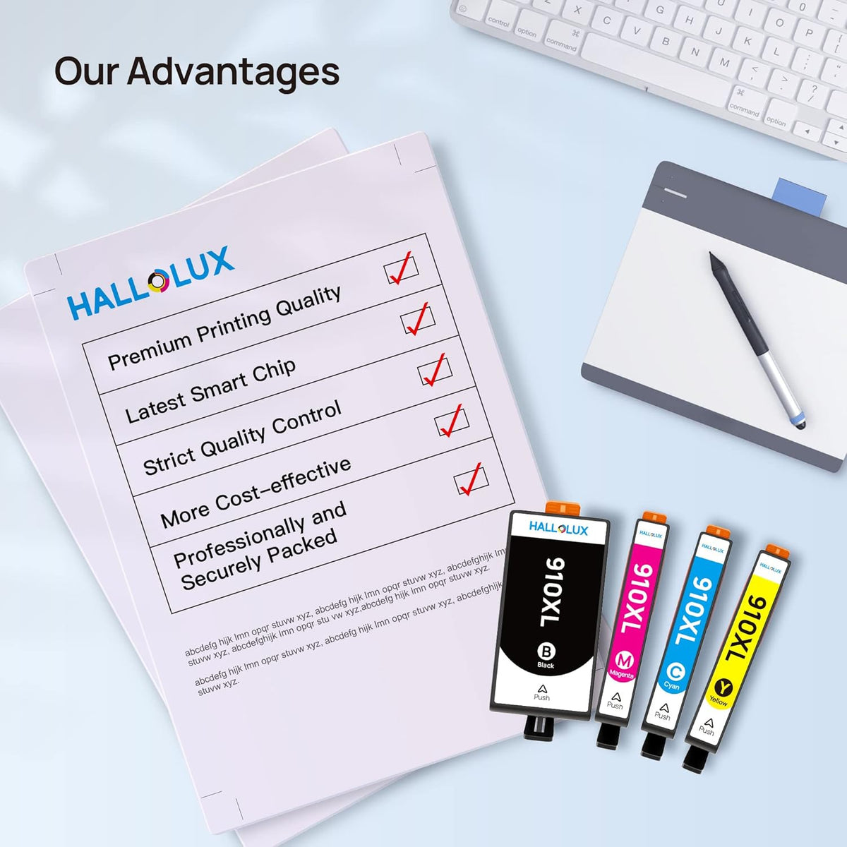 HP 910 XL Ink Cartridges Combo Pack (4 Pack) U277