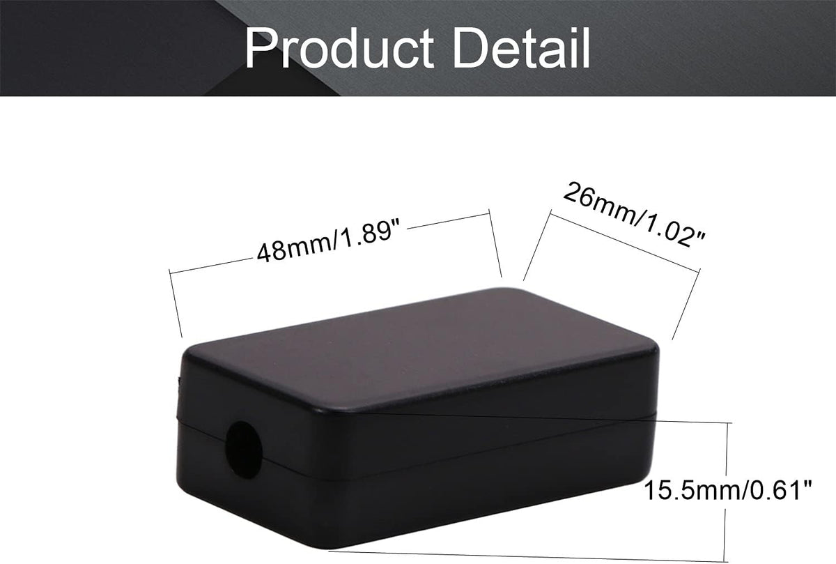 Black ABS Plastic Junction Box with Ear C2372
