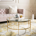 Antique Gold Glass Cocktail Table B86612