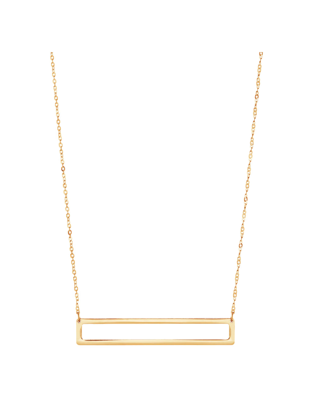 Rectangular Bars Pendant Necklace in 14kt Yellow Gold, 18" H383507
