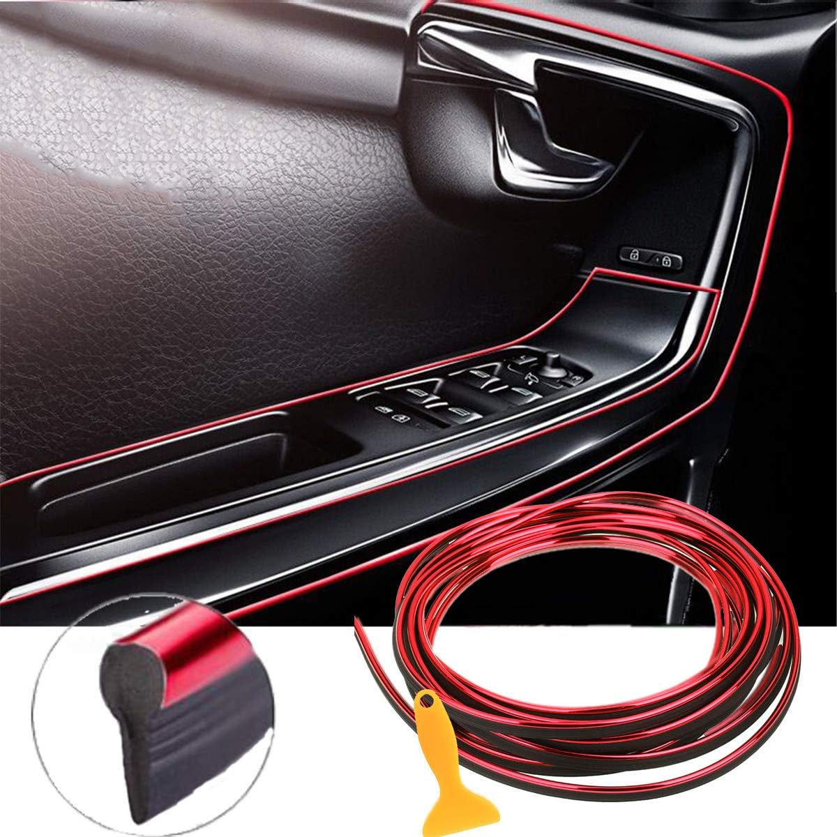 Car Interior Moulding Trim 16.4FT Red E430