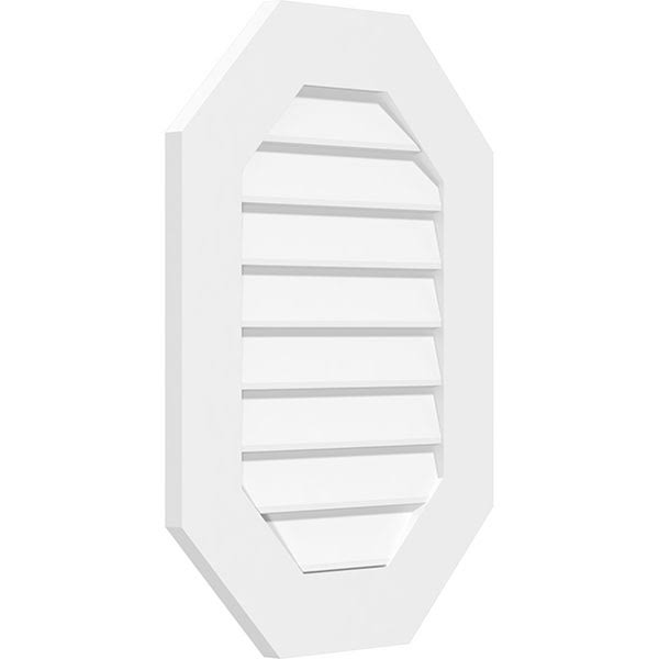 Vertical Elongated Octagon Surface Mount PVC Gable Vent N466075