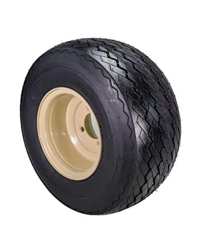 Set of 4 Beige 18x8.5-8 Golf Cart Wheels and Tires Combo K411828