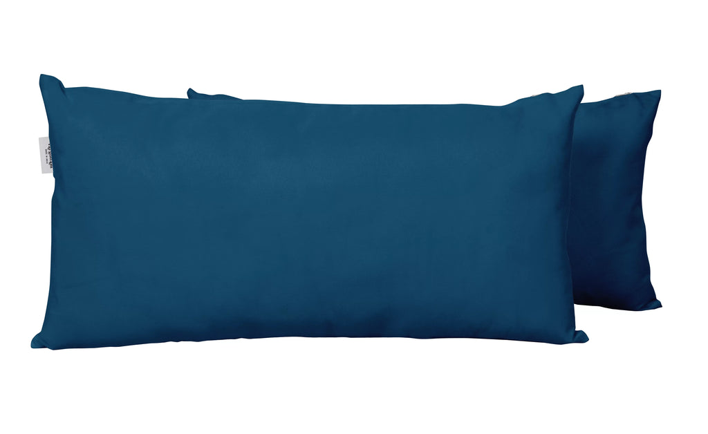 Navy Blue Set of 2 Polyester Lumbar Throw Pillow V8524