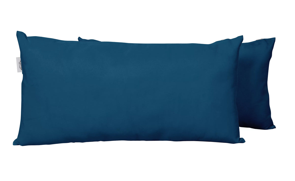 Navy Blue Set of 2 Polyester Lumbar Throw Pillow V8524