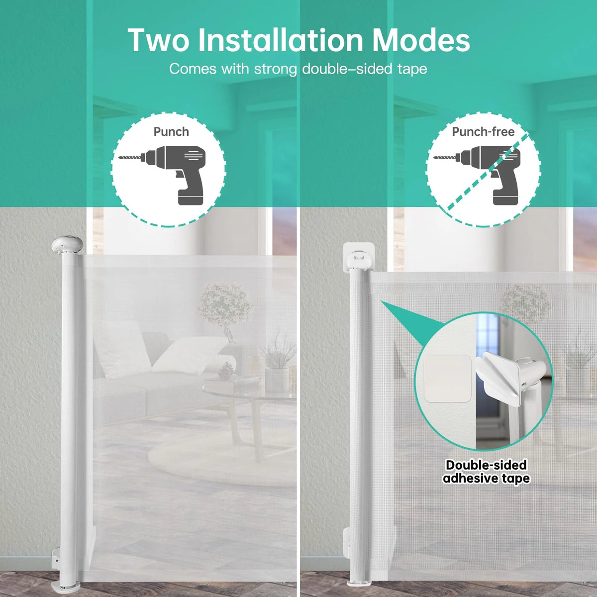 Retractable Baby Gate White J17372