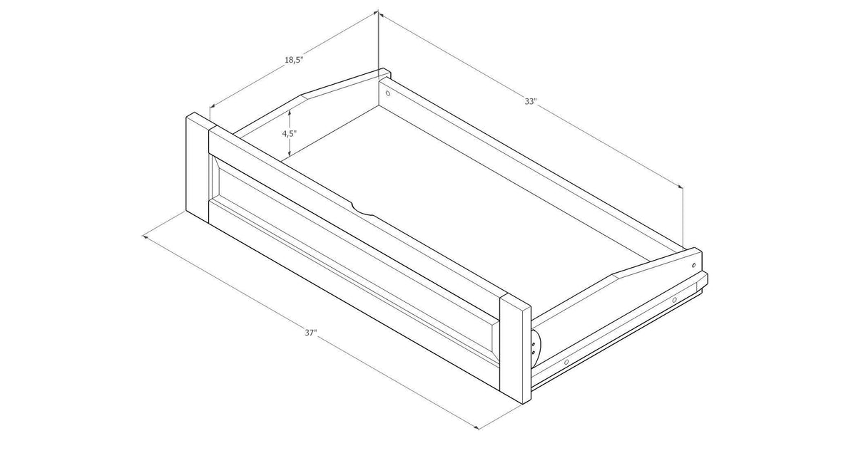 Full Futon with Linen Charcoal Mattress and Storage Drawers E3661