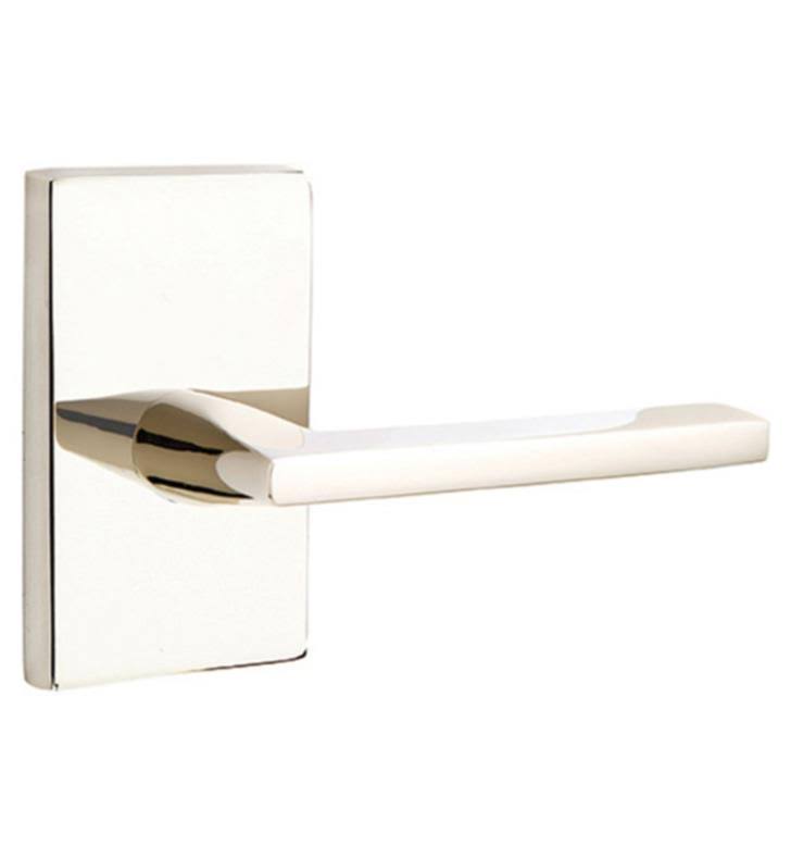 Oil Rubbed Bronze Lever Passage with Modern Rectangular Rose Y80765