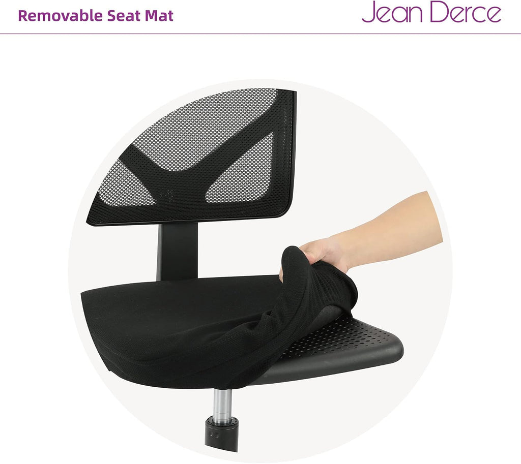 Black Armless Mesh Office Desk Chair with Swivel Casters B228131