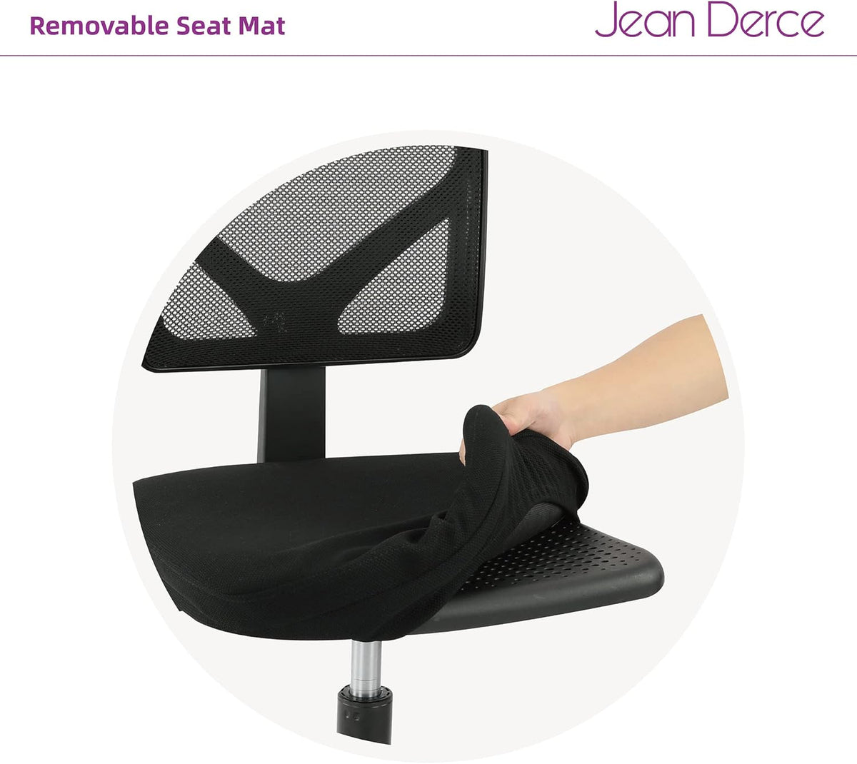 Black Armless Mesh Office Desk Chair with Swivel Casters B228131