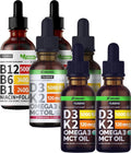 Unflavored D3 K2, Strawberry D3 K2 & Vitamin B12 Liquid Drops Bundle L688