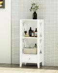 White 3-Shelf Bathroom Storage Tower with Single Drawers E62463