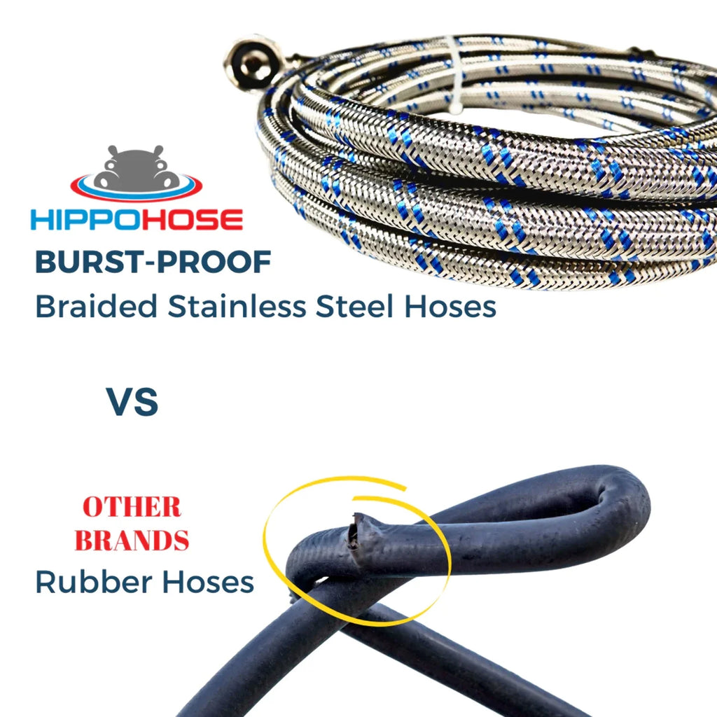 Washing Machine Hoses 4FT 2 Pack Braided Stainless Steel G988478