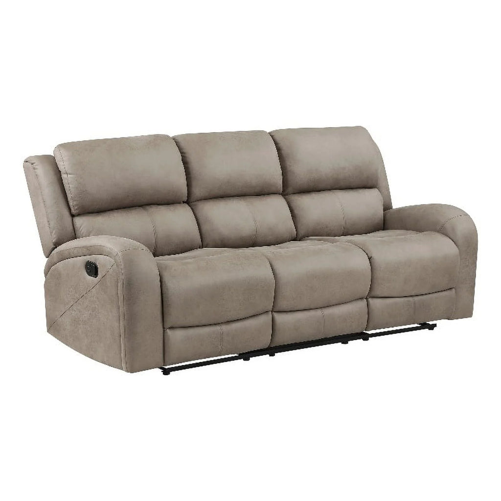 Brown Microfiber Double Reclining Sofa K404677