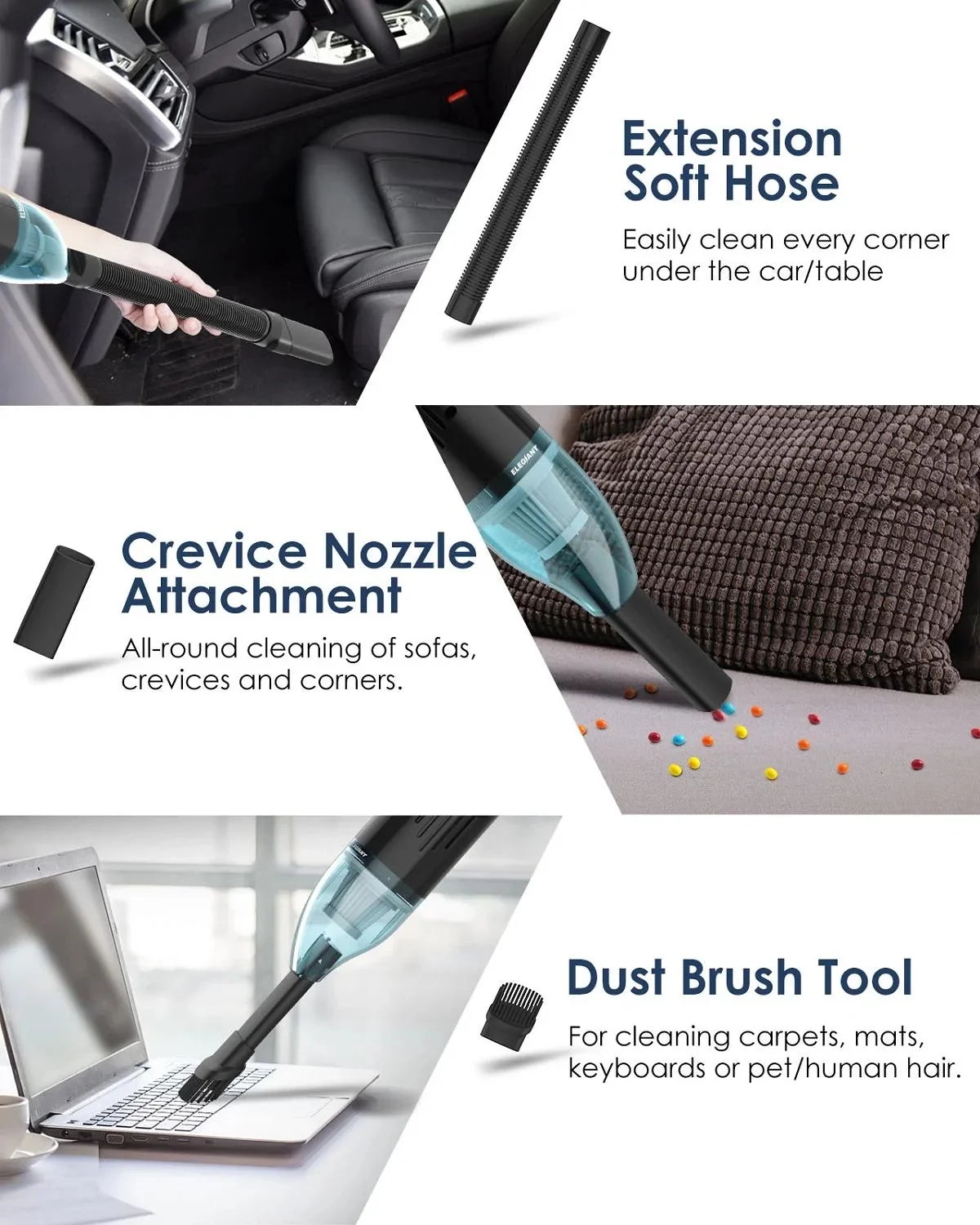 Cordless Handheld Vacuum Cleaner 6500Pa with Multi-Nozzles M679732