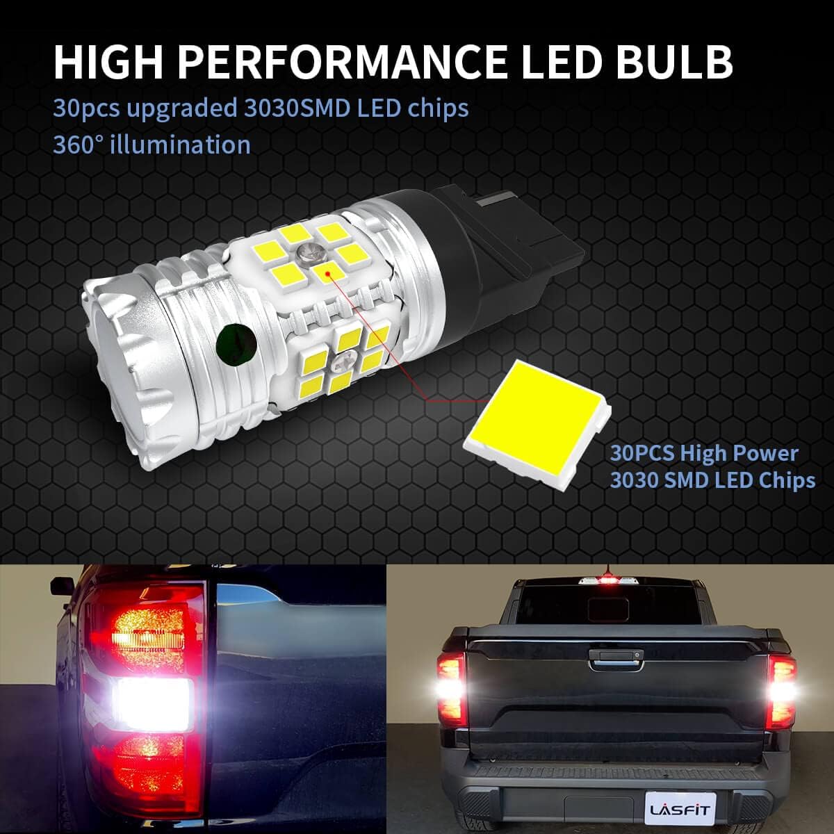 LED Bulb Backup Reverse Light Xenon White 1600LM Pack of 2 L85104