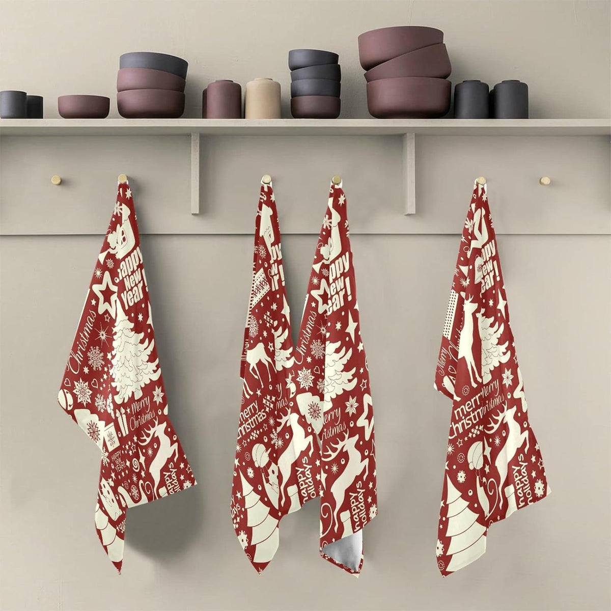6pcs Kitchen Dish Towel Set, 18"x28" E105272