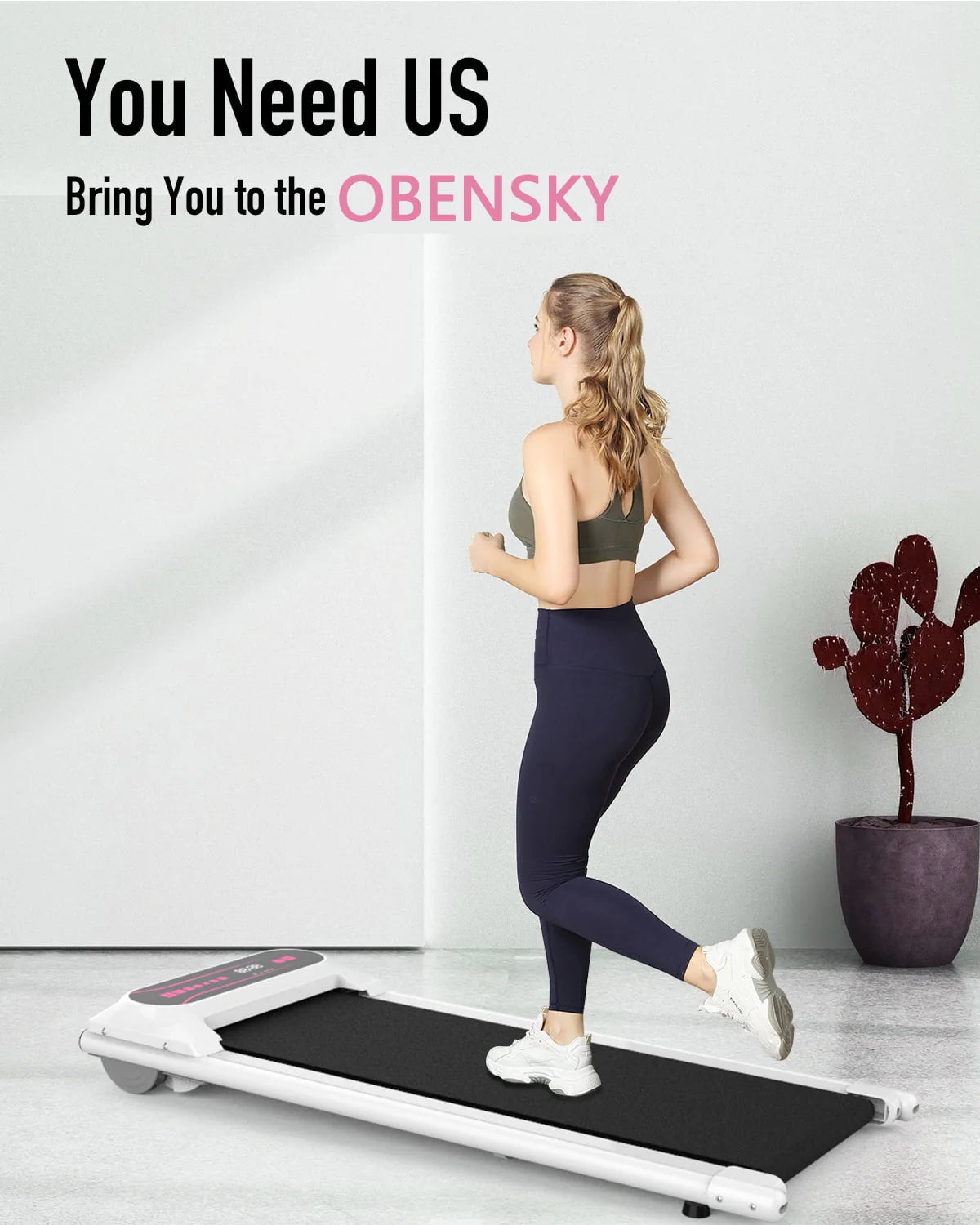 Pink 2.25HP Portable Walking Pad Treadmill S749522