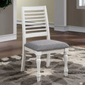White Ladderback Dining Chairs Set of 2 H60206