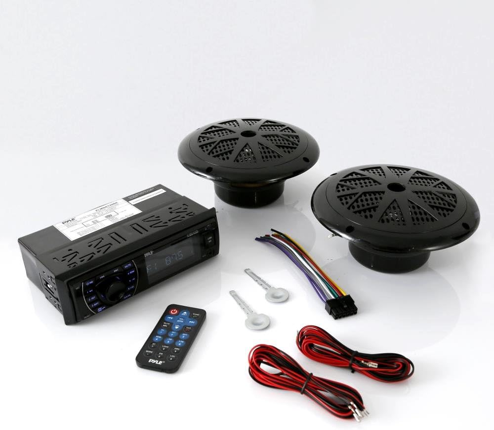 Marine Headunit Receiver Speaker Kit with Bluetooth Waterproof Speakers Pack of 2 Y403