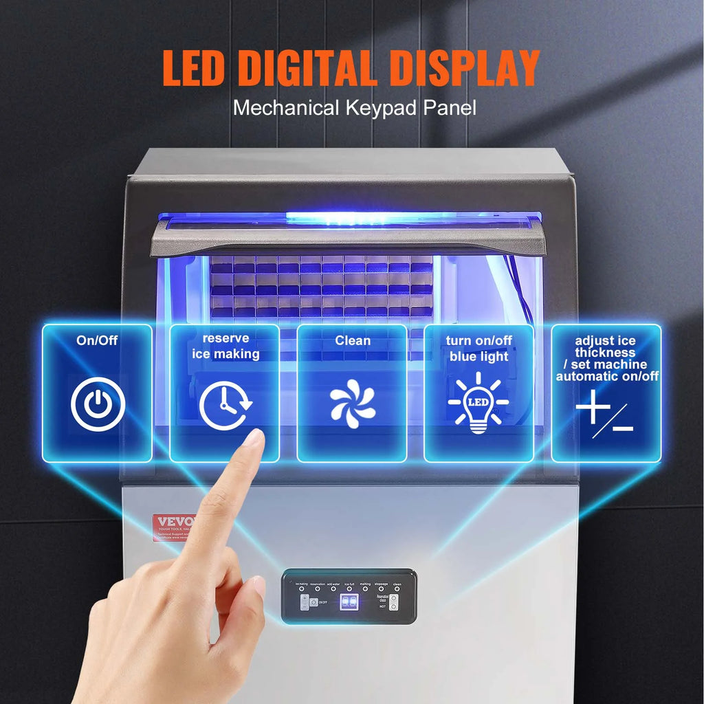 Commercial Ice Maker 120LBS/24H 29LBS Storage M354623