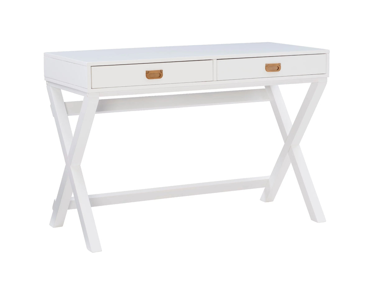 2-Drawer White Writing Desk S834284