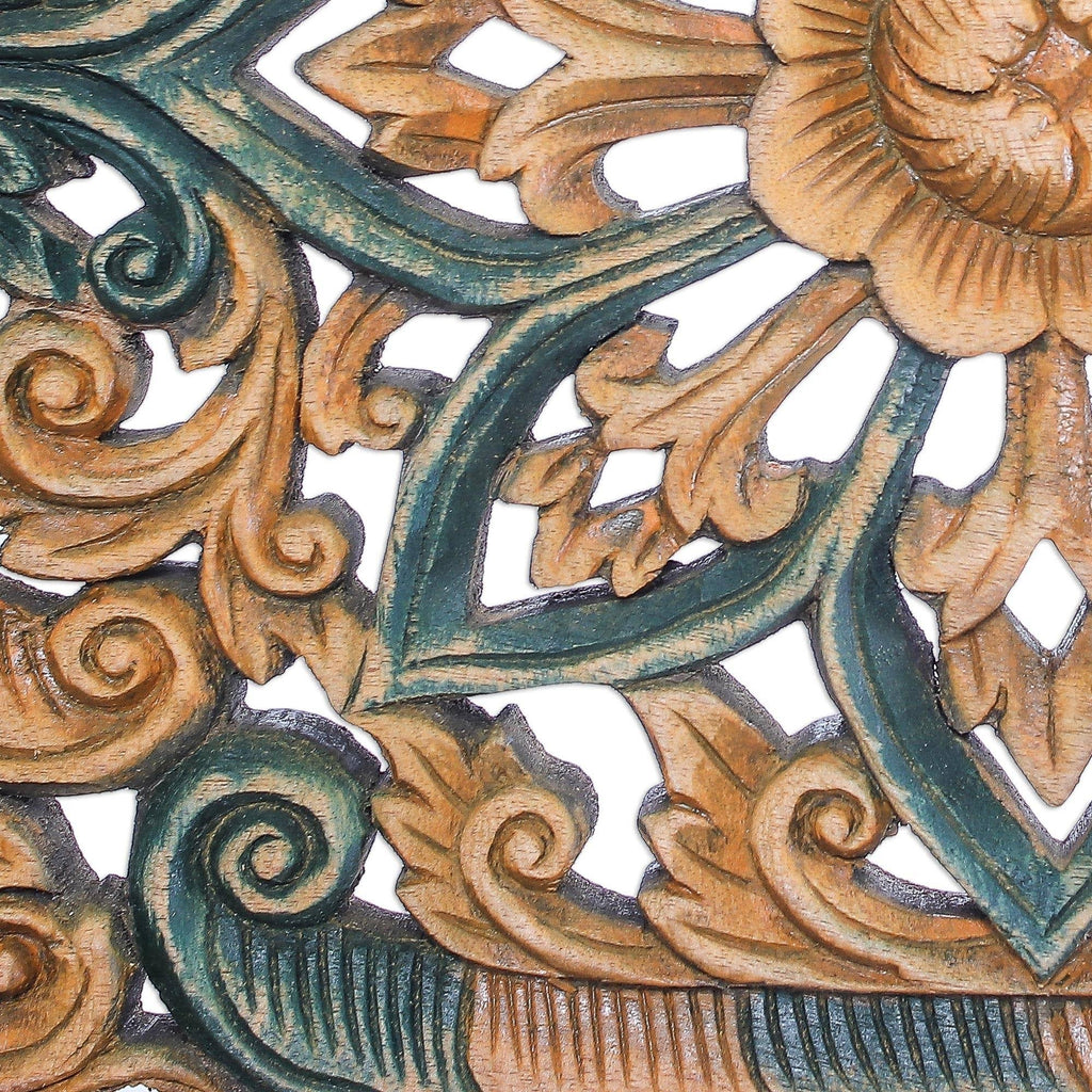Teak Relief Panel Wall Décor Y15084