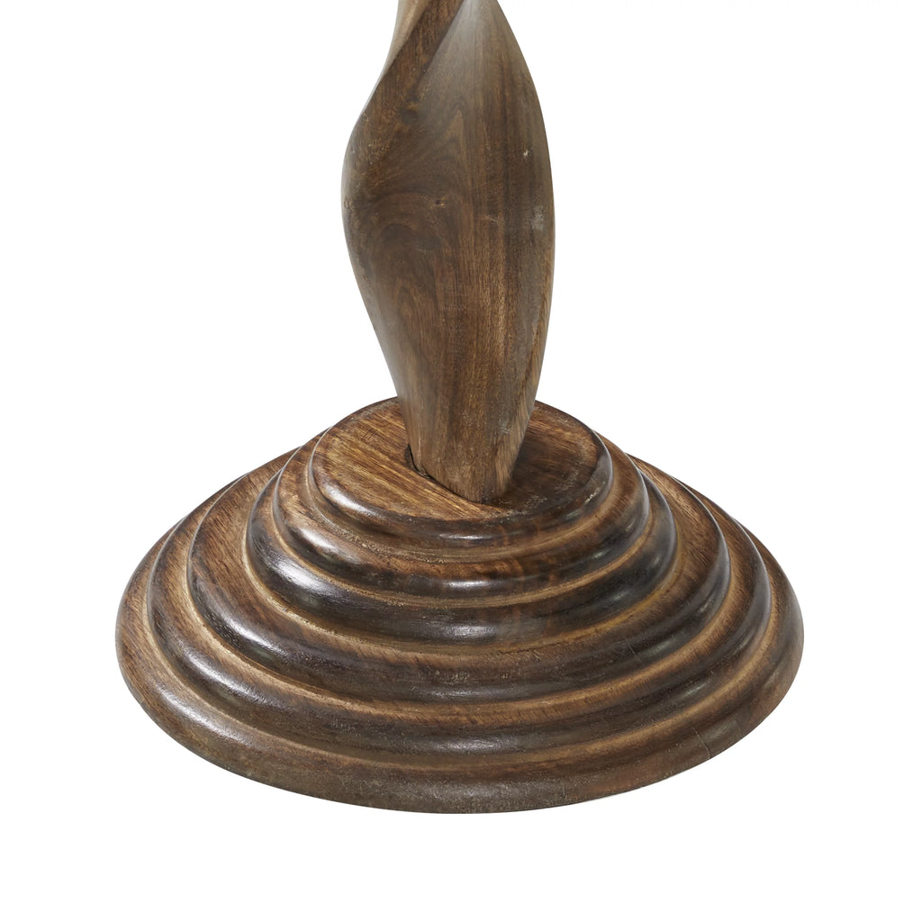 18" x 22" Brown Mango Wood Carved Accent Table B621