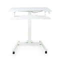 White Pneumatic Height Adjustable Sit Stand Laptop Desk with Keyboard Holder R832