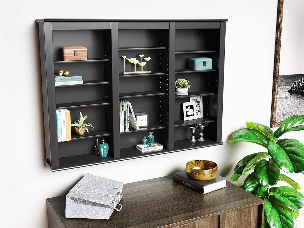 Black Wall Media Storage Rack T130