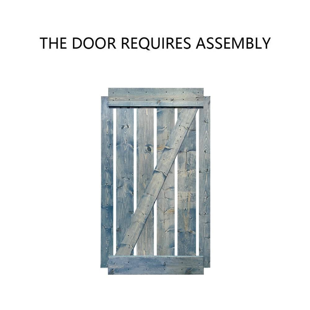 24 in. x 84 in. Walnut Stained Solid Knotty Pine Wood Interior Sliding Barn Door with Hardware Kit I716