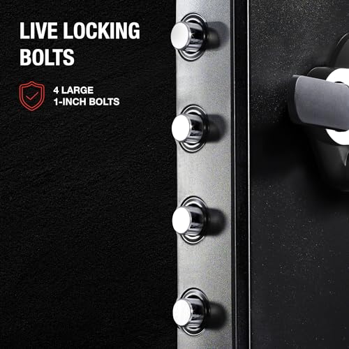 Fireproof Waterproof Steel Home Safe with Dial Combination Lock, Black M8246