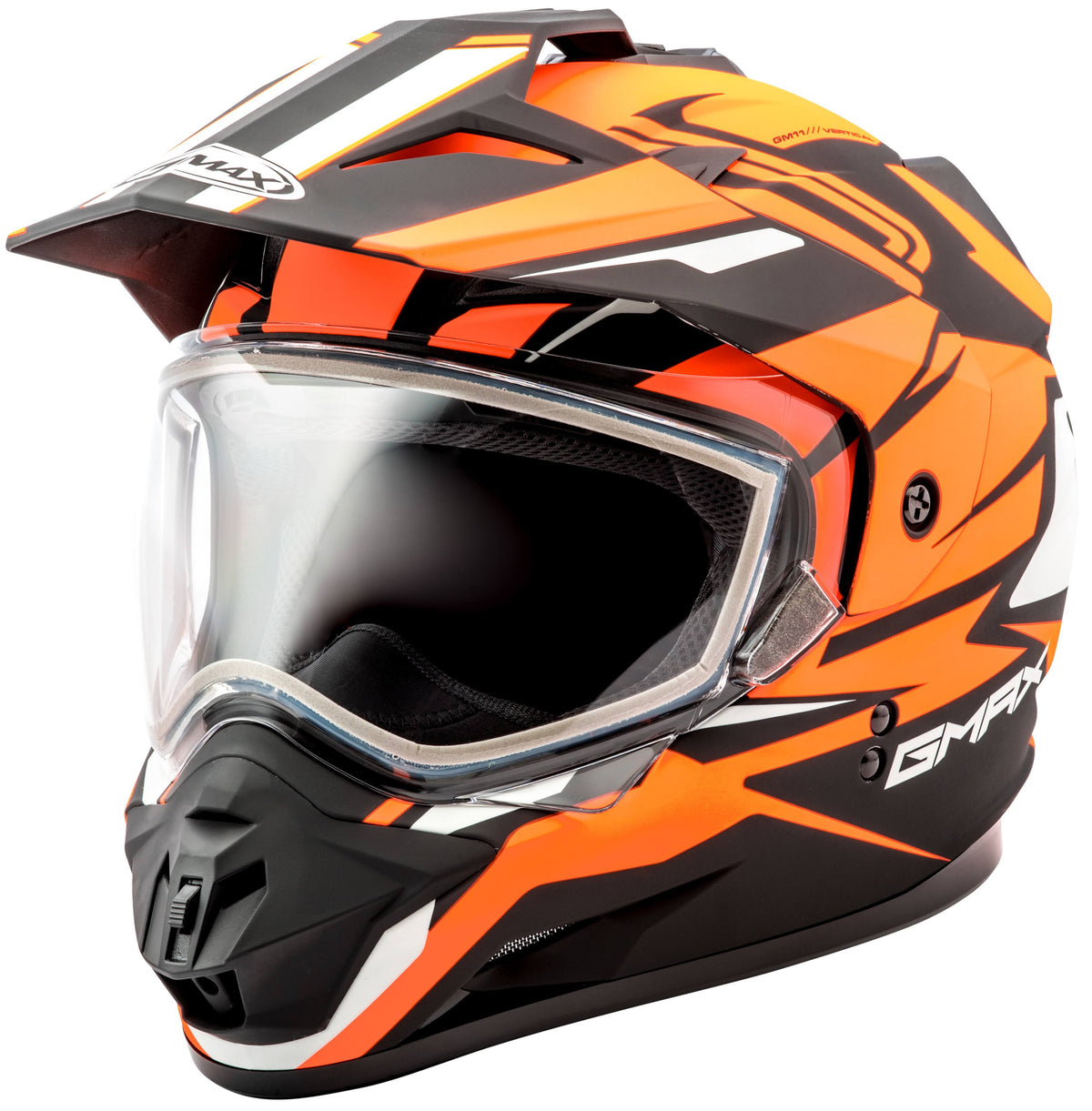 Matte Black Hi-Vis Orange Dual-Sport Helmet G875