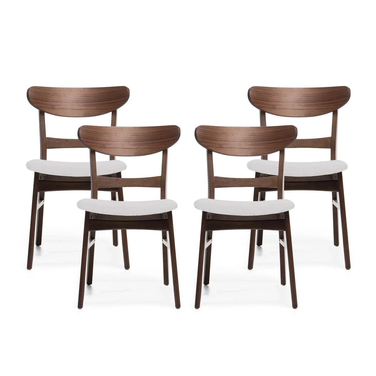 Set of 4 Light Beige Fabric Dining Chairs G41975