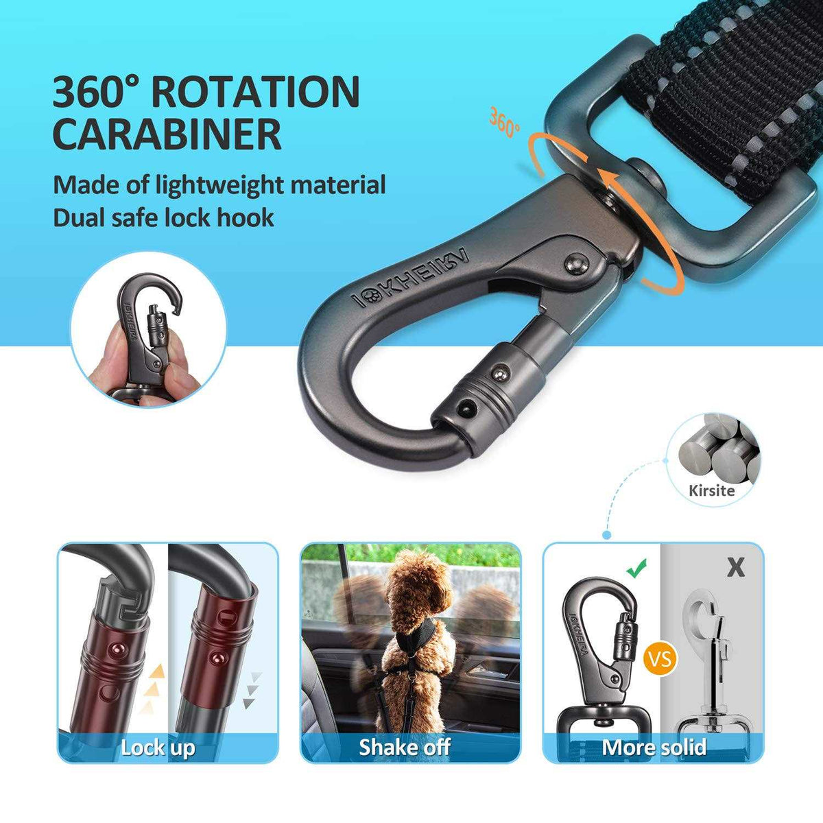 Dog Seat Belt Car Harness Reflective Bungee Z194595