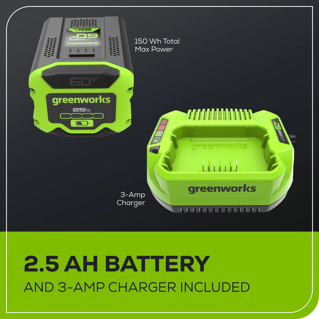 60V Brushless Chainsaw with 2.5 Ah Battery & Charger S913