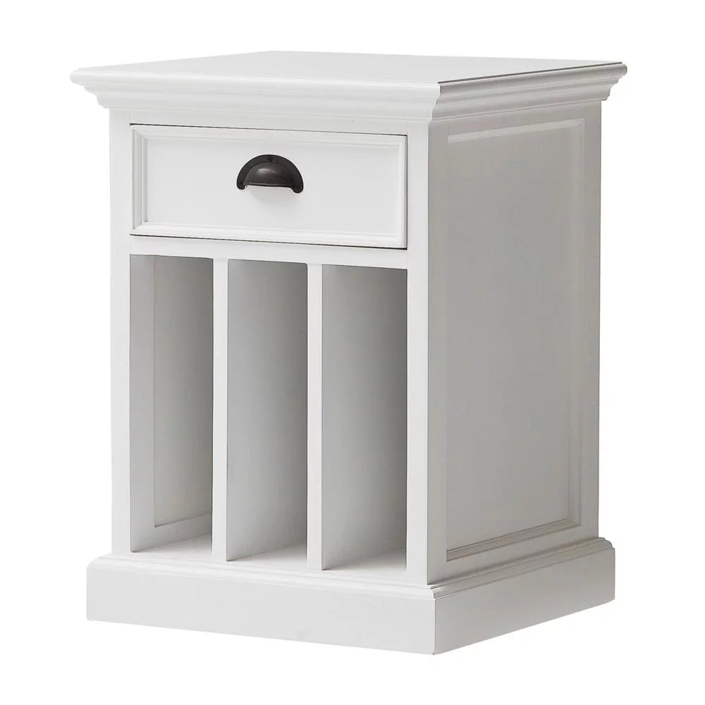 White Nightstand with Dividers R18900