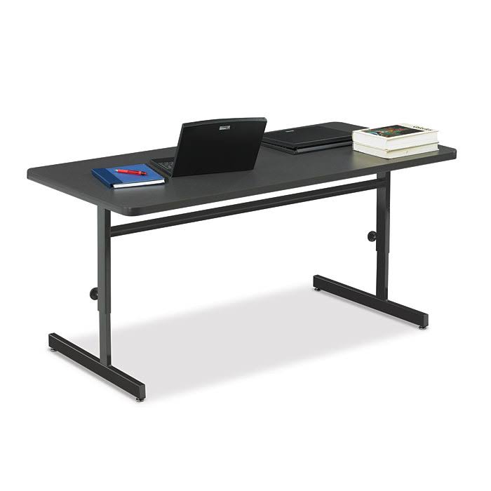 Adjustable Height Computer Station Office Table, Gray T933