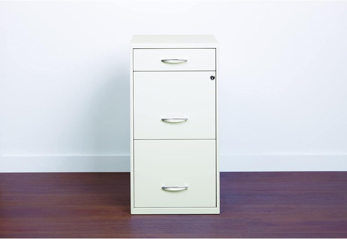 White 3 Drawer Steel File Cabinet R481768