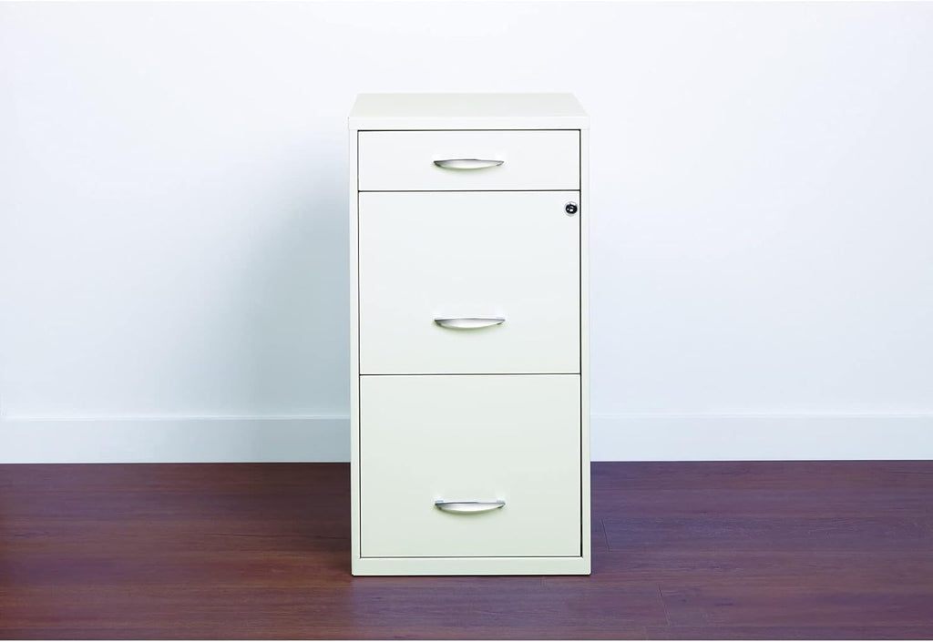 White 3 Drawer Steel File Cabinet W7702