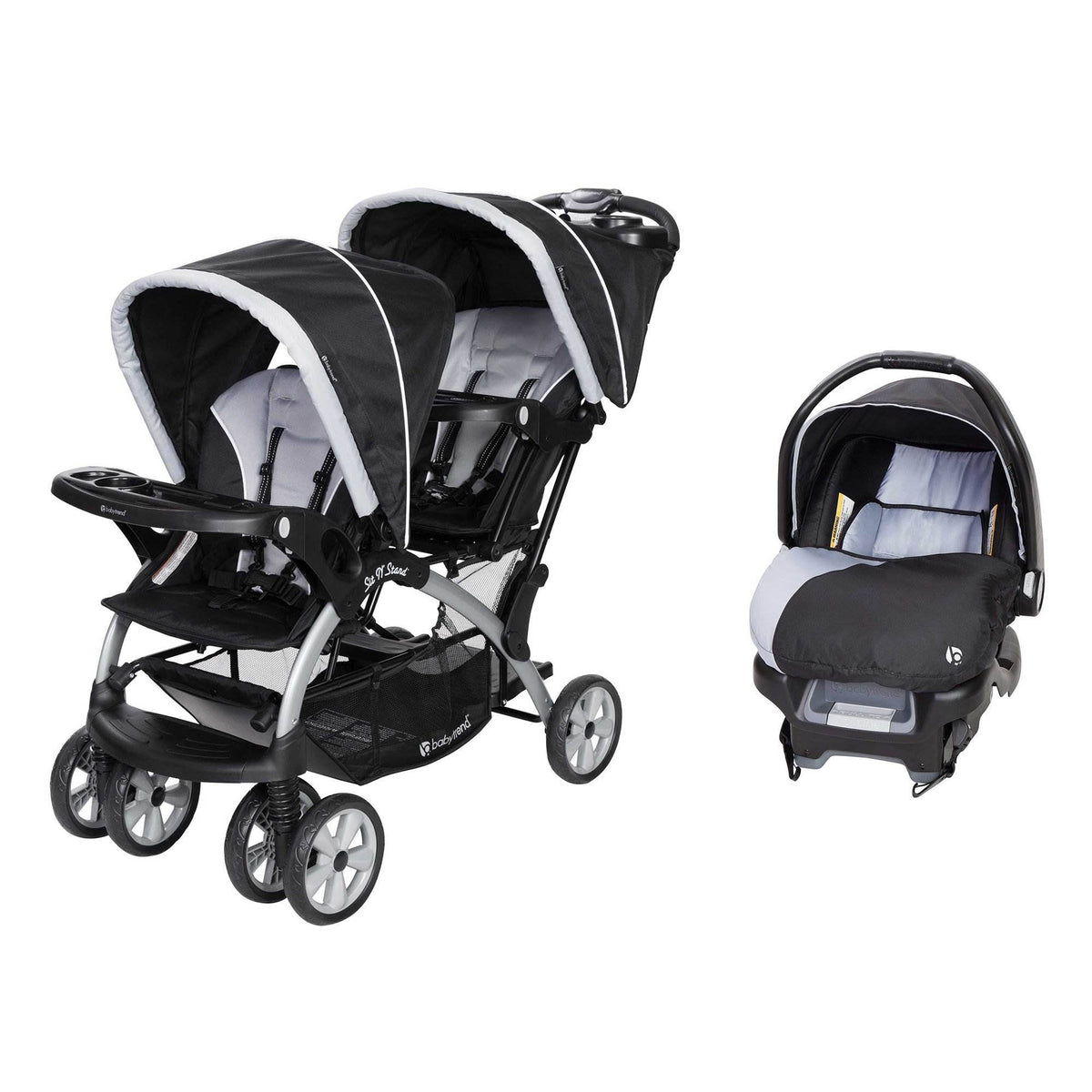 Sit N Stand Double Stroller Travel System with Infant Car Seat A976542