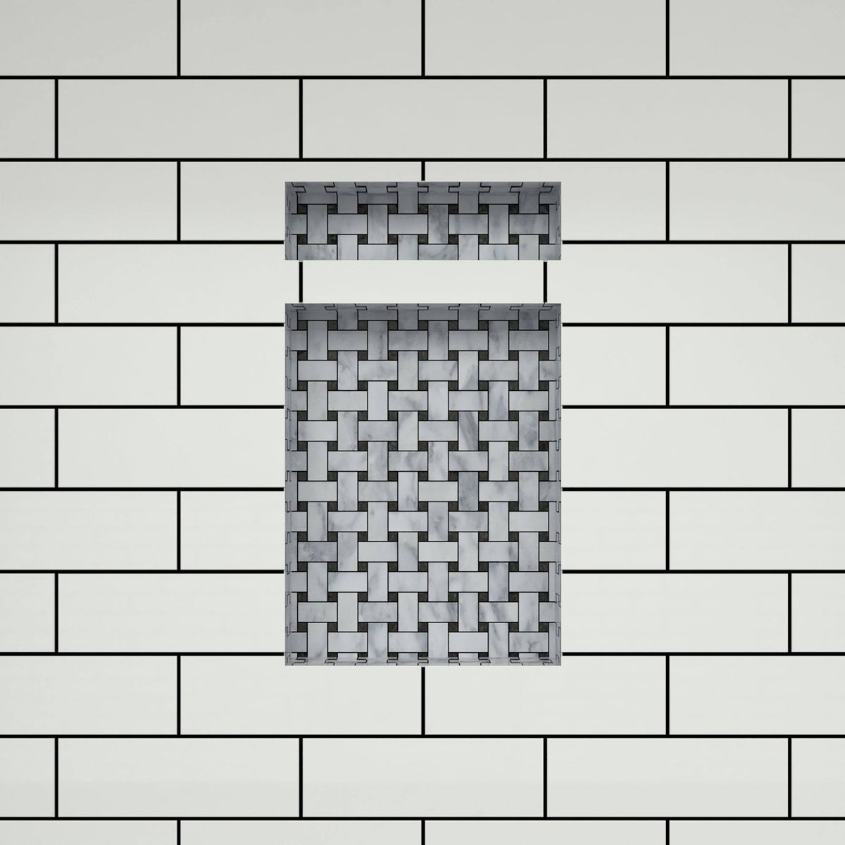 Black Double Recessed Shelf W5660